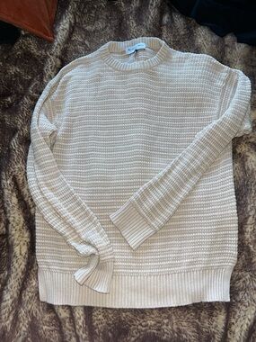 Michael Stars Beige and White Cotton Sweater